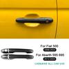 For Fiat 500 2008-2024 Abarth 595 595C 695 695C 2012-  2024 ABS Carbon Fiber Pattern Glossy Black Car Door Handle Trim