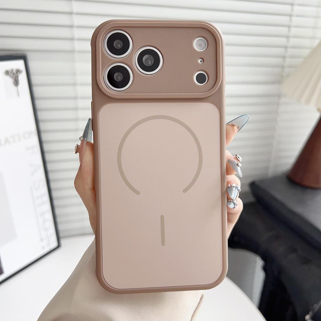 iPhone 17 Pro Max Matte Magnetic Case, Contrasting Colors, Drop-Proof Protective Cover, Compatible with Apple 16