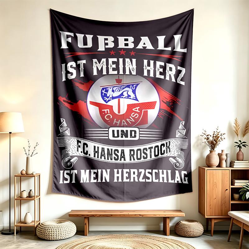FC Hansa Rostock (1) Tapestry Suitable For Decorating Homes Dorms And Bedrooms Soft To The Touch And A Perfect Gift For Friends And Family