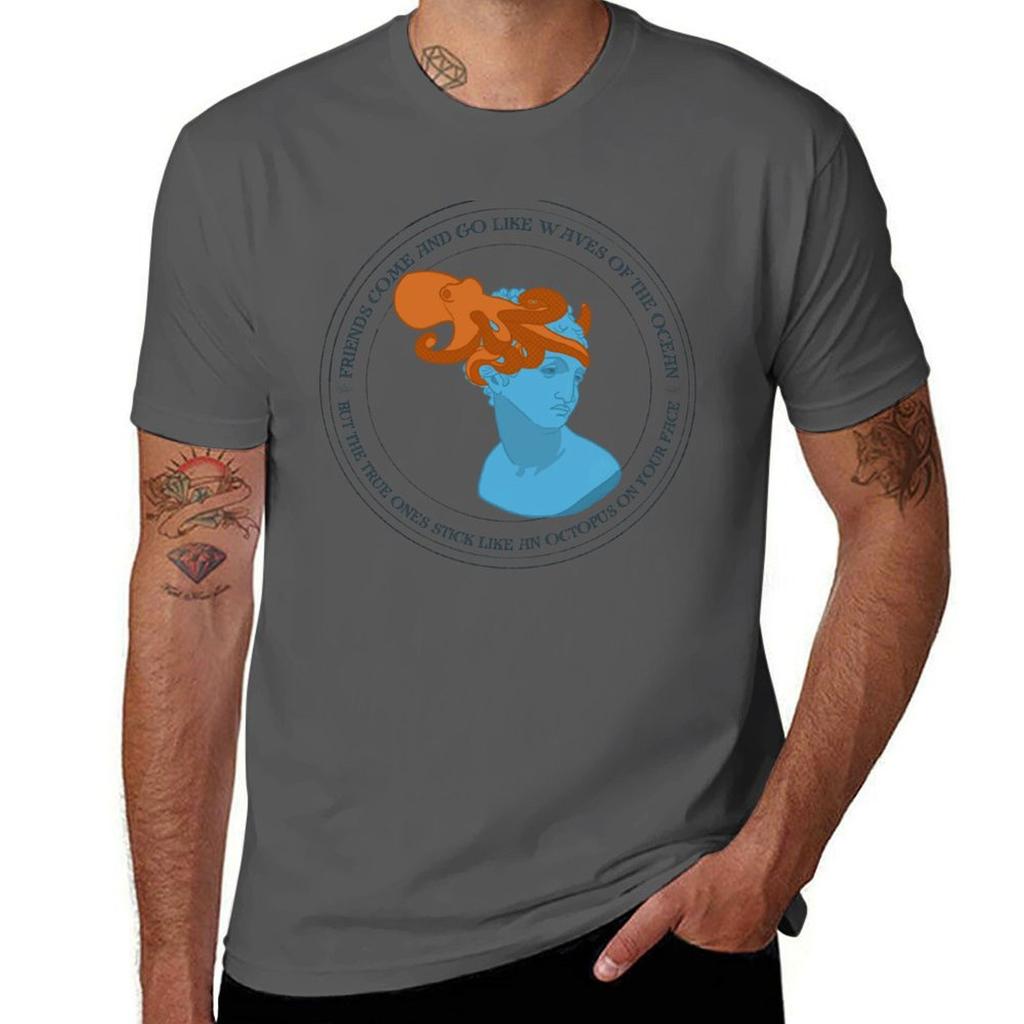 Octopus Friends Tshirt Antiwrinkle Short Sleeve Tshirt