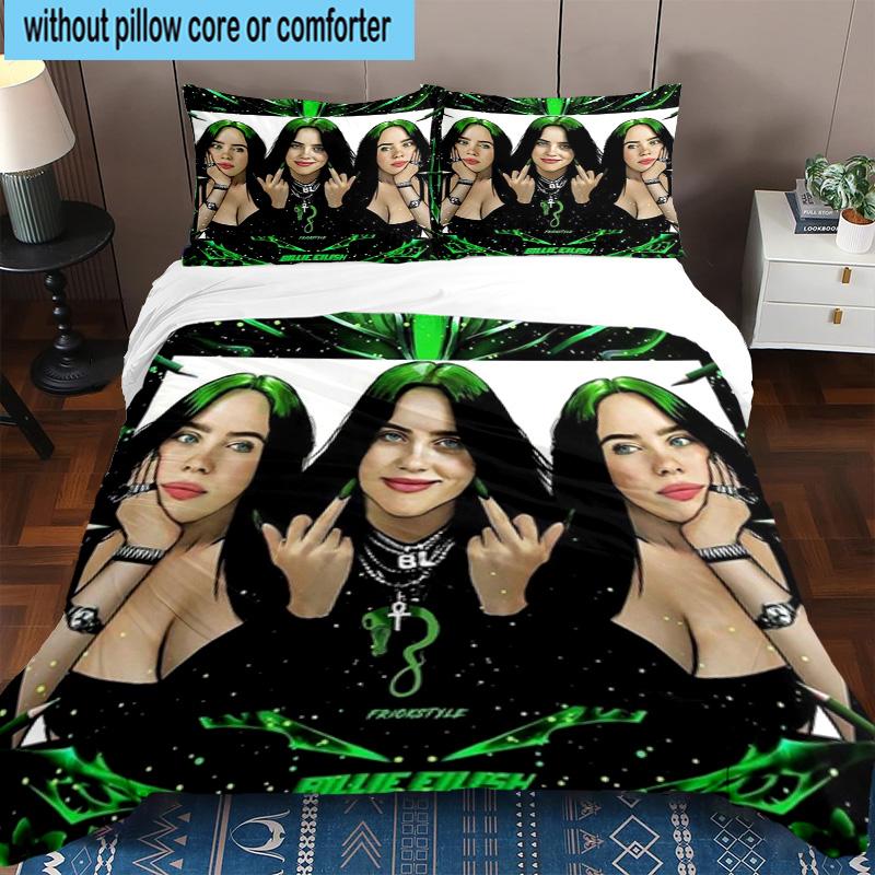 3PCS Bi-llie music Artwork 3pcs Bedding,Including 3PCS Duvet Cover And 2pcs Pillowcases Perfect for Christmas,Ideal for Bedroom, Dormitory