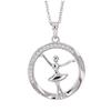 [Q9401] - Серебряное колье ручной работы 'Danseuse Etoile' серебристо-белое (родиевое покрытие) - 20 мм