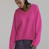 Autumn and Winter Women's Sweater Cozy Casual V-Neck Loose Pullover Long Sleeve Sweater