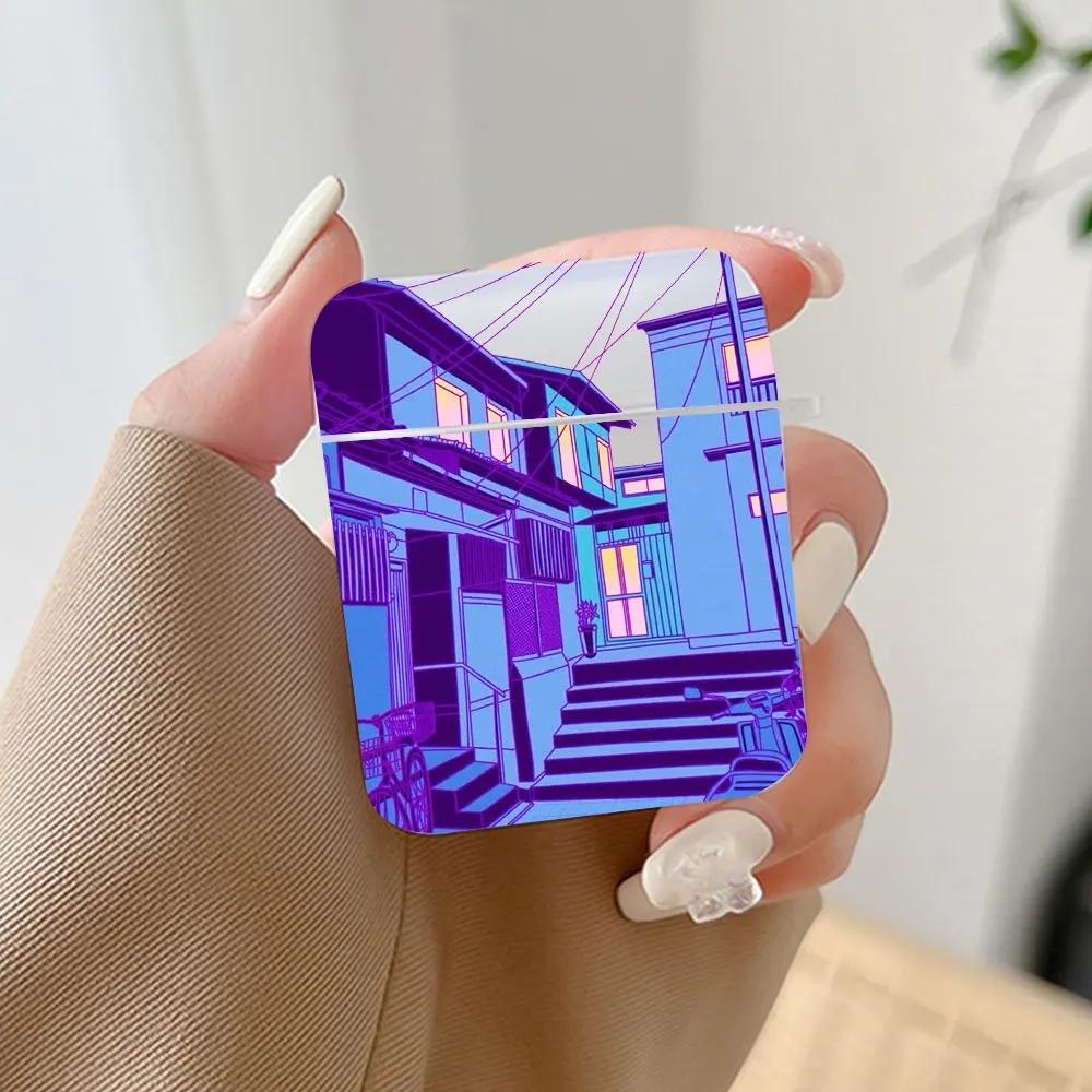 Японский аниме-пейзаж Чехол для наушников Airpods 4-го 3-го Pro 3 2 Ударопрочный чехол для Airpod 2 3 1 Защитный аксессуар