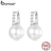 BAMOER Жемчужные серьги для женщин 925 стерлингового серебра гипоаллергенные жемчужные серьги висячие серьги элегантный ювелирный подарок