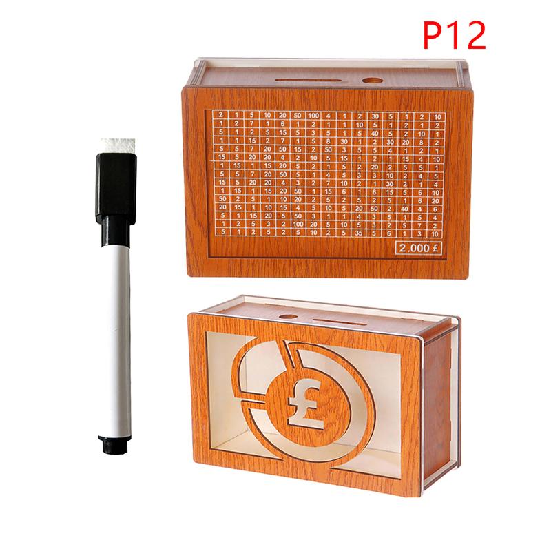 Декоративная копилка из натурального дерева со счетчиком, копилка ручной работы для творческих детей, цель по экономии денег 10000 евро