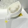 1Pc Self Draining Duck-Shaped Soap Dish with Waterfall Design Convenient for Cleaning and Storage, Bathroom Accessory, Soap Dis