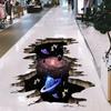 За пределами сломанной стены 3D космические планеты Наклейки на пол для гостиной Детская игровая комната Украшение спальни Настенные художественные наклейки