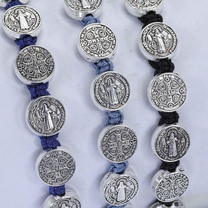Леди Мэри/святой Бенедикт Браслет Ручной работы Плетеный Браслет из бусин Удачный Молитвенный Религиозные браслеты для мужчин и женщин