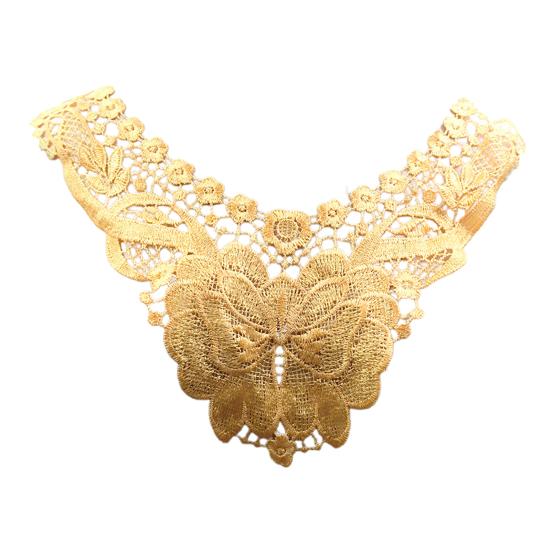 Женский кружевной воротник с вышитыми цветами, аппликациями, цветным кружевным вырезом для самостоятельного шитья, свадебного платья на Хэллоуин, косплея