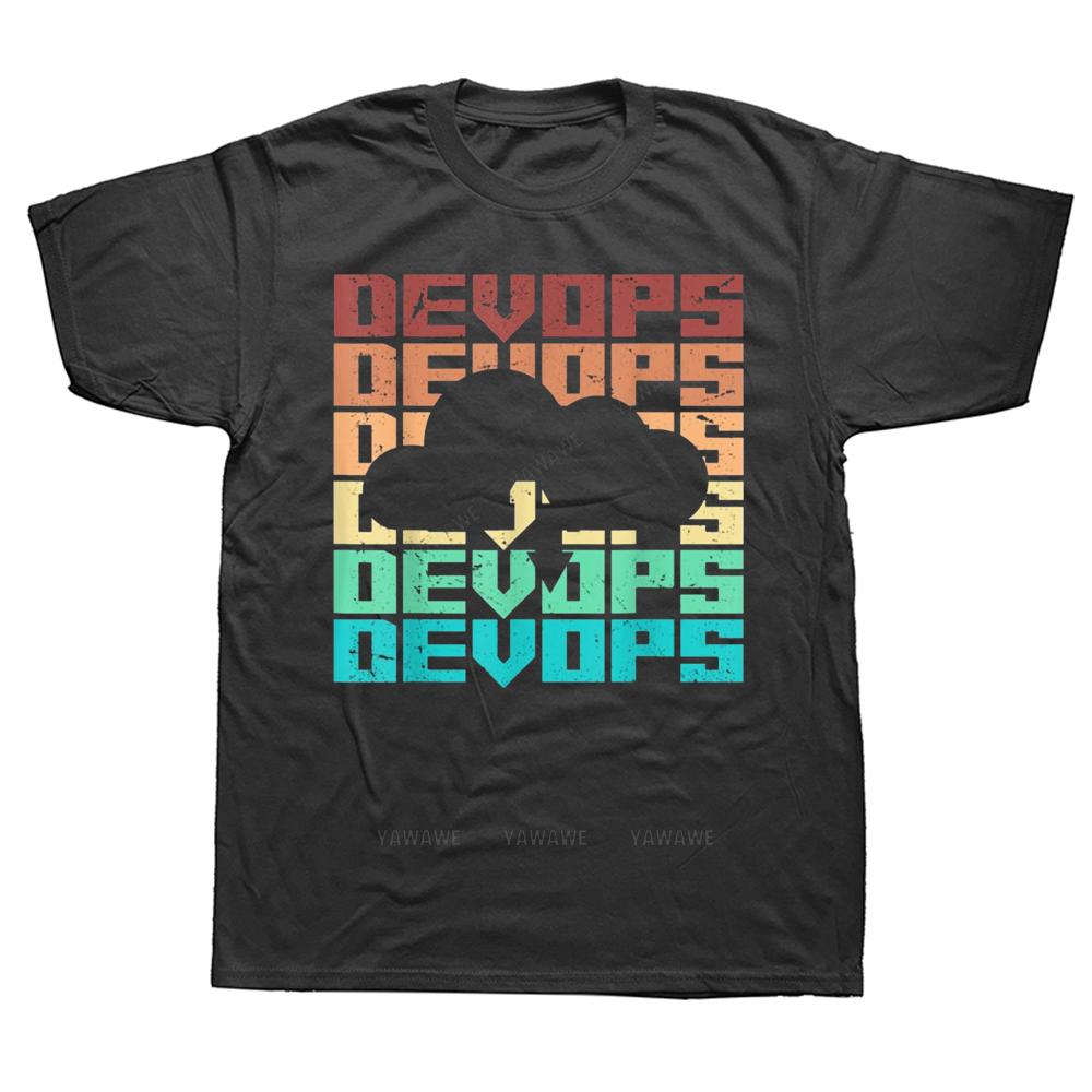 Смешная футболка для DevOps-инженера по программному обеспечению, облачные вычисления, с круглым вырезом, коротким рукавом, модная футболка, одежда, повседневная, базовая футболка