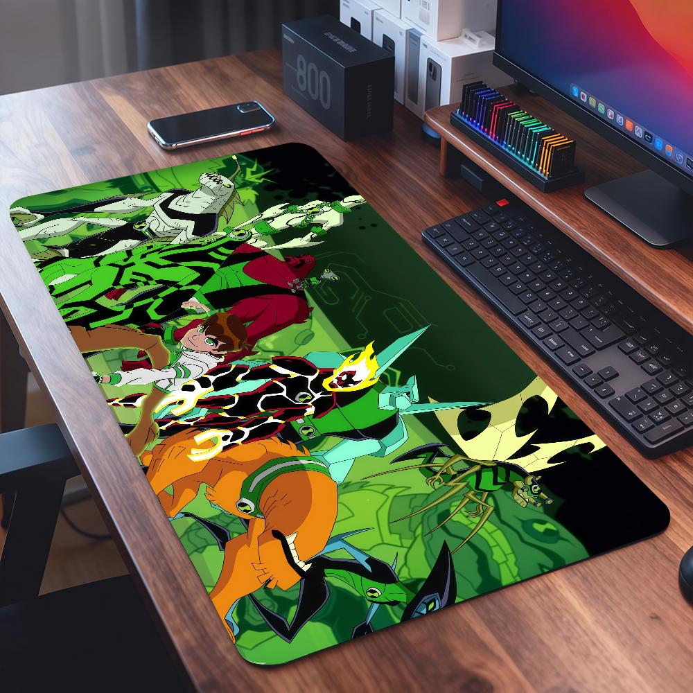 Cartoon B-Ben 10 Mouse Pad Square Office Gaming Desk Mat Waterproof Non-Slip Rubber Decorative