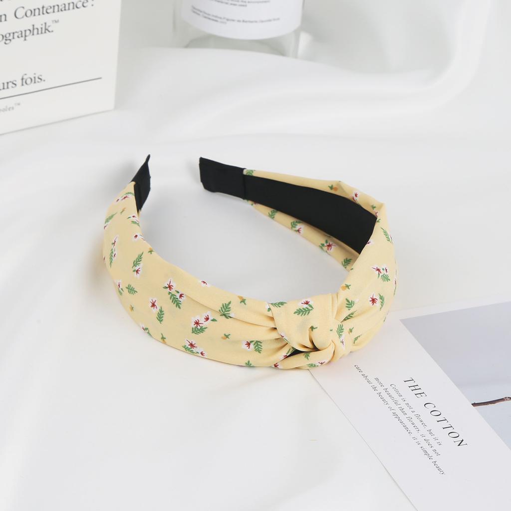 New Printed Headband Wide Edge Simple Hair Band Fabric Knotted Headband Hair Accessories Woman