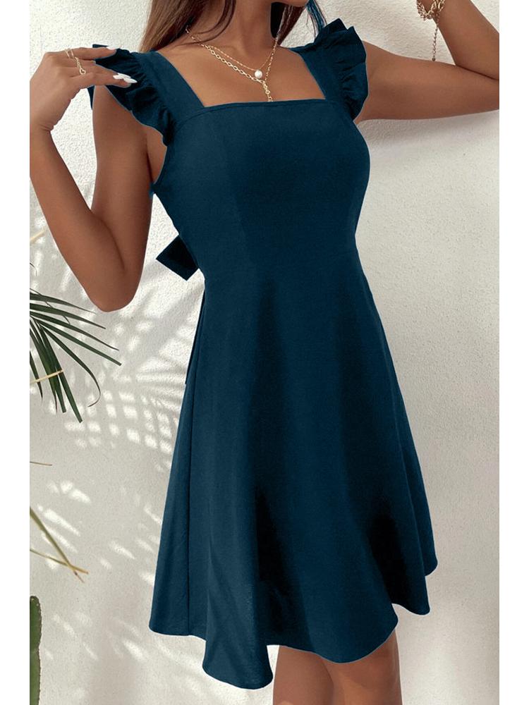 2024 Трансграничное европейское и американское женское платье на бретелях в пасторальном стиле: Короткий, Милый, Универсальный для Поездок на работу, Отпуска или Пляжа.