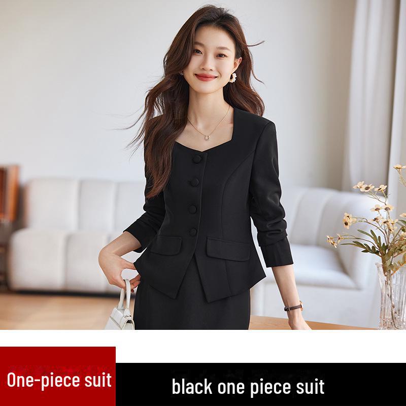 Женский профессиональный костюм с юбкой и длинным рукавом Busaron 2024 года — официальная рабочая одежда для собеседований и продаж.