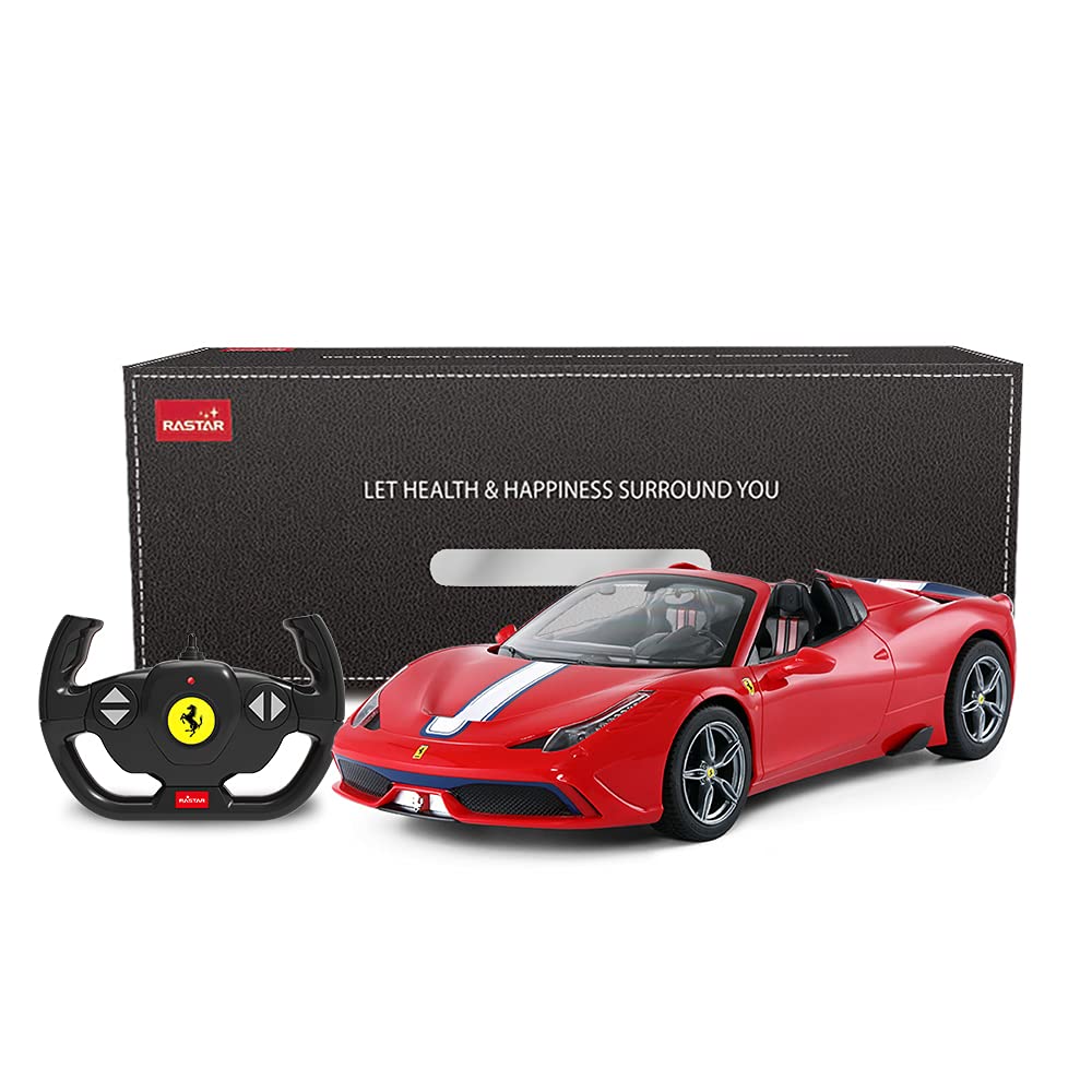 RASTAR Масштаб 1/14 Модель автомобиля Ferrari 458 Speciale на радиоуправлении со светодиодными огнями и автоматически открывающейся/закрывающейся крышей, Красный