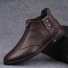 Мужские ботинки, новые повседневные туфли из натуральной кожи с высоким берцем, повседневная деловая обувь из коровьей кожи высшего качества, зимние теплые ботильоны