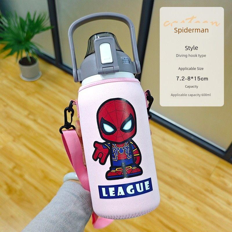 Large-Capacity Thermos Cup with Enlarged Cup Sleeve, Shoulder Strap, Hand-Held, Cross-Body, Children's Xilefu Universal Water Bottle Protective Cover