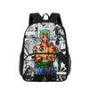 One Piece Monkey D. Luffy with Front Pocket Backpack Students Kids School Bags Bookbag Travel Large Capacity Backpack