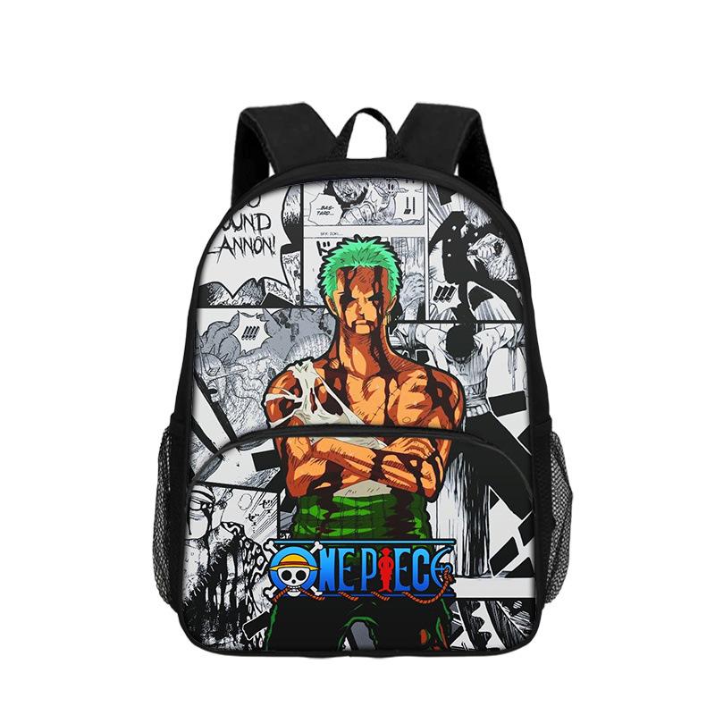 One Piece Monkey D. Luffy with Front Pocket Backpack Students Kids School Bags Bookbag Travel Large Capacity Backpack