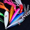 15CM/5.91G Luminous Squid Jig Hook Slow Shaking Glow-in-the-dark Squid Skirt Lure with Weight Sinker Deep Sea Trolling Fishing Bait