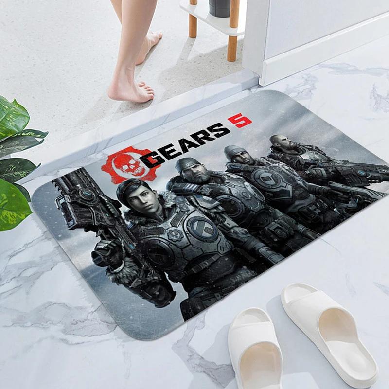 Коврик для ванной A-Gears of War Наружный коврик для входа Коврик для прихожей Коврик для ног в спальню Гостиную Напольный ковер Противоскользящий Дом