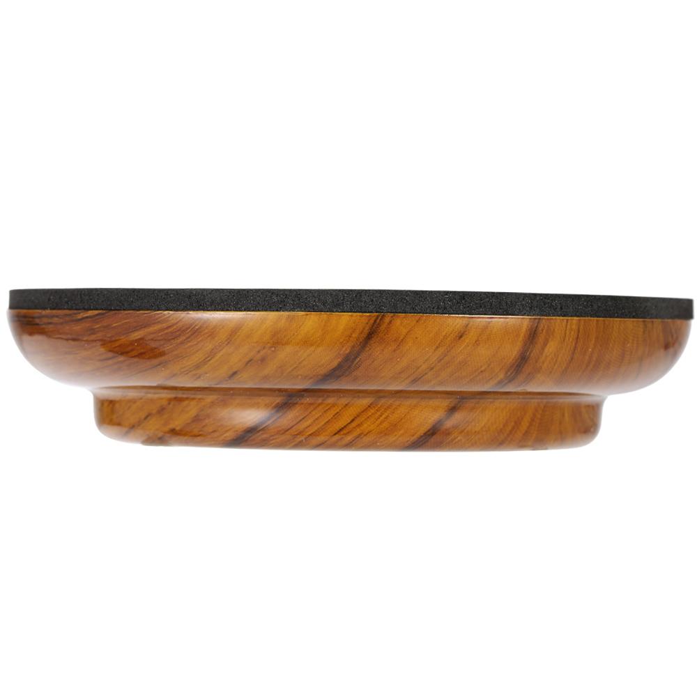 4pcs Set Double Round Acrylic Upright Piano Caster Cups W Rose Wood Pattern & EVA Anti Slip Mat