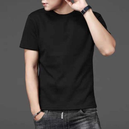 Летняя мужская футболка больших размеров, однотонная, с круглым вырезом, с короткими рукавами, средней длины, с хорошей воздухопроницаемостью, пуловер, топ