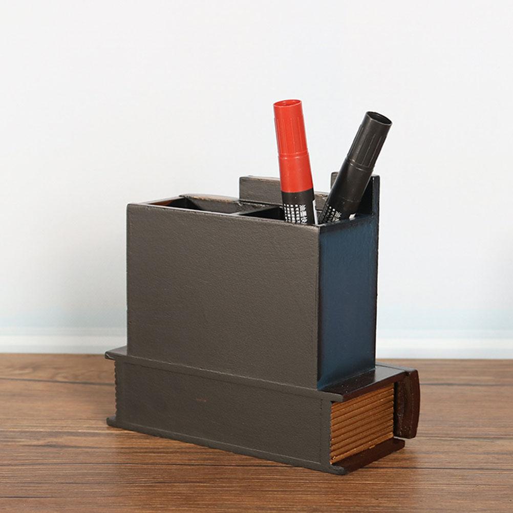 Деревянный винтажный контейнер для ручек, ретро-держатель для ручек, поддельная книга, держатель для ручек в европейском стиле, контейнер для ручек для офиса, общежития, дома