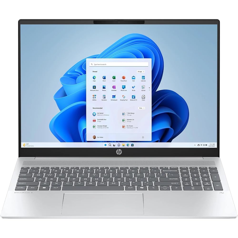 HP OmniBook 5 Laptop / 16-inch 1920x1200 Touchscreen 60Hz / 8-core AMD Ryzen AI 7 350 AMD Radeon 860M Graphics / 32GB LPDDR5 1TB NVMe SSD / Backlit Ke