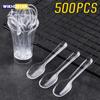 100/500 Pcs Mini Ice Cream Spoon Disposable Dessert Scoop Western Wedding Party Tableware Kitchen Accessories Tool