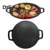 Korean Style BBQ Grill Pan for Stove Top Non-stick Round Frying Pan with Handles Pancake Griddle Pan for Indoor Cooking