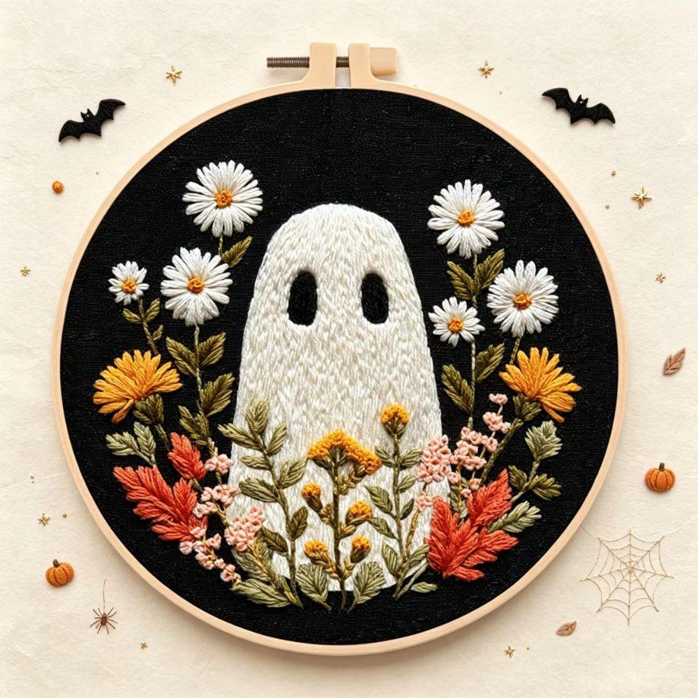 English Instructions DIY Embroidery Kit Beginner Friendly Halloween Embroidery Home Craft Activity