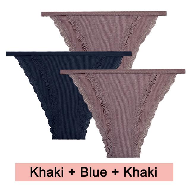 3PCS/Set Lace Women Panties Cotton Underwear Female Lingerie Sexy Panties for Female Intimates Finetoo Ladies Lace Pantys S-XL