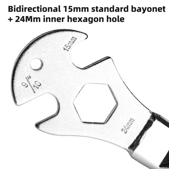 Ключ для педалей велосипеда с противоскользящей ручкой, прочная сталь 15/24 мм, инструмент для снятия педалей горного велосипеда, шоссейного велосипеда, инструмента для ремонта скутера