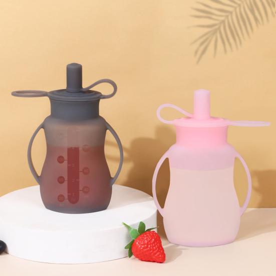 Silicone Food Bags for Toddlers Fruit Puree Squeeze Bag Reusable Food Pouches BPA Free Homemade Puree Storage Pouch with Straw Handles