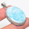 Natural Republic Larimar Gemstone 925 Solid Sterling Silver Gift Pendant 2" Z1u38