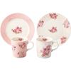 Посуда Цветочный Торт Пара Микроволновая Печать в Горошек Сделано в Японии 300 мл Набор, Кружка, Тарелка, Прибл. 20см, Набор, Безопасный, От кутюр, Розовый, LA50-17,