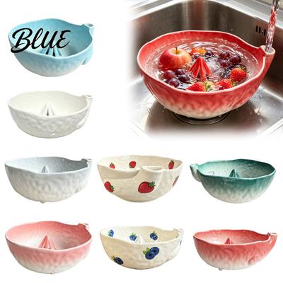 Изысканный керамический декор для кухни Ягодная миска для мытья с дренажными отверстиями Таз для фруктов и овощей для промывки Дуршлаг Свежие ягоды Овощи