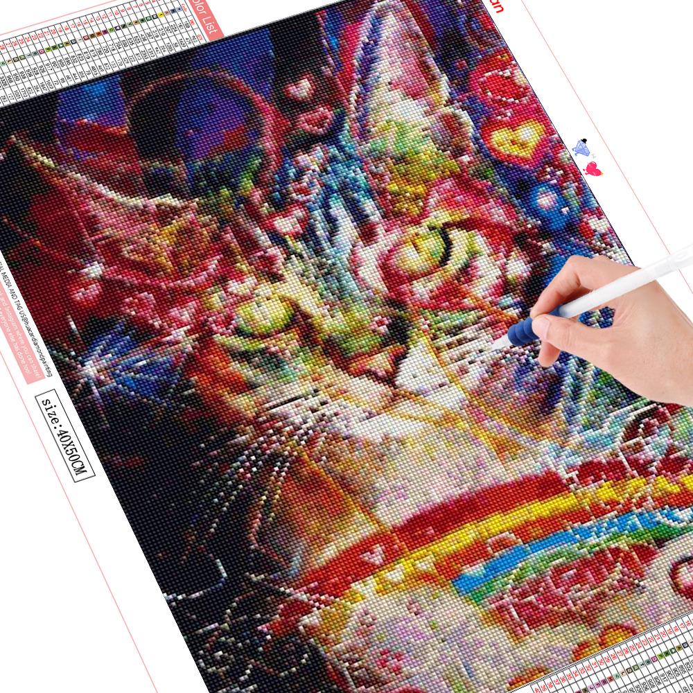 Diamond Painting Cat Diamond Embroidery Animal Diamond Mosaic Full Layout Rhinestones