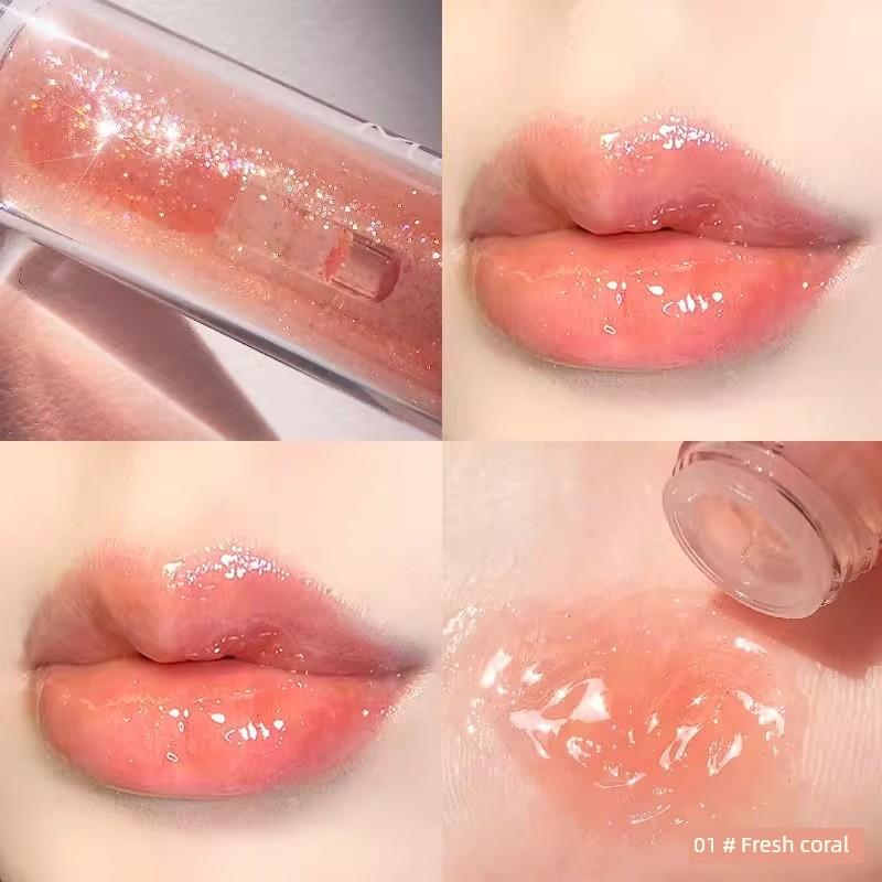 It's so Soft! Lip Oil Uuny Transparent Lip Gloss for Summer, Moisturizing and Hydrating, Mirror-Like Jelly Glass Lips for Students
