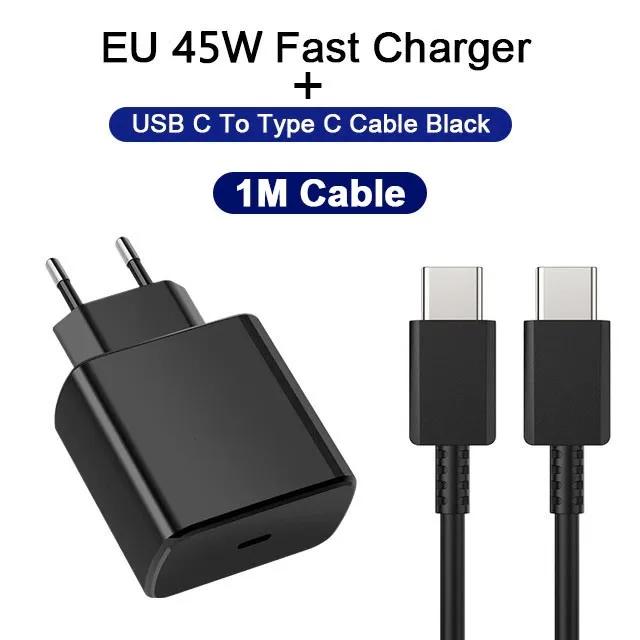 PD 45W сверхбыстрое зарядное устройство для Samsung Galaxy S24 Ultra S23 S22 S21 S20 Note 10 20 Plus A54 A53 5G USB Type C кабель для быстрой зарядки