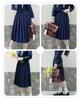 Uniform Skirt Plain Navy Black Length Pleated Skirt Long School Skirt High School Girl Cosplay Pleated Skirt JK Sailor Suit Skirt Uniform Skirt Navy