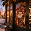 Christmas Theme Photography Prop Hanging Cloth Decoration with LED Light for Home Door Wall And Window, Holiday Festive Party Background Decorations