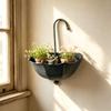 Винтажный чугунный настенный кашпо в виде зонта – Французский Shabby Chic Металлический цветочный горшок и Декор с птицами для Внутреннего и Наружного Сада, Настенное крепление