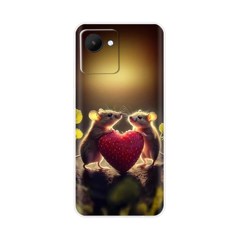 Чехол для Realme C30 из ТПУ-силикона, противоударный, с рисунком цветок-сердце, чехол-бампер для Oppo Realme C30S, Fundas RealmeC30, печать, мягкий бампер