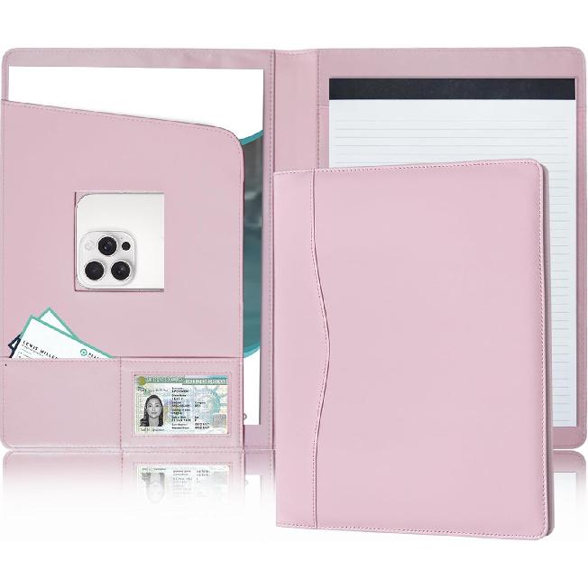 Padfolio Portfolio Organizer Legal Pad Holder Padfolio Folder Leather Portfolio Storage Clipboard Notepad with Cover for Letter Size A4 Writing Pad