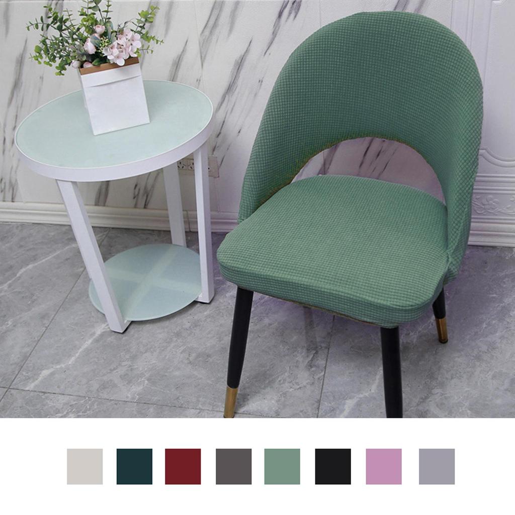Short Back Curved Chair Cover Stretch Removable Polyester Home Slipcover