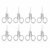 8pcs Silver Folding Scissors Foldable Design Mini Scissors Portable Small Scissors  For Home Use