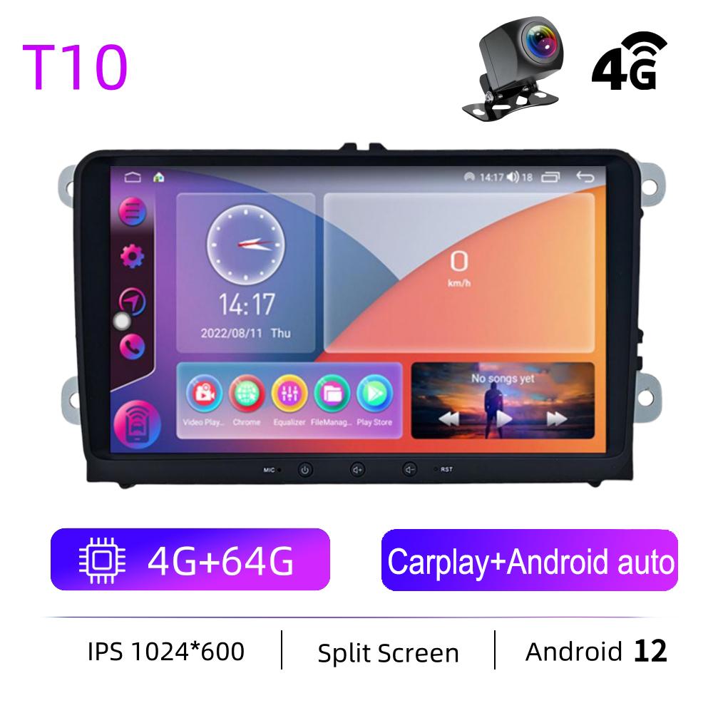 Автомобильное радио 2Din Android Auto Carplay для 9 "Volkswagen Skoda Octavia Golf 5 6 Touran Passat B6 Polo Jetta Multimedia GPS HU Wi-Fi